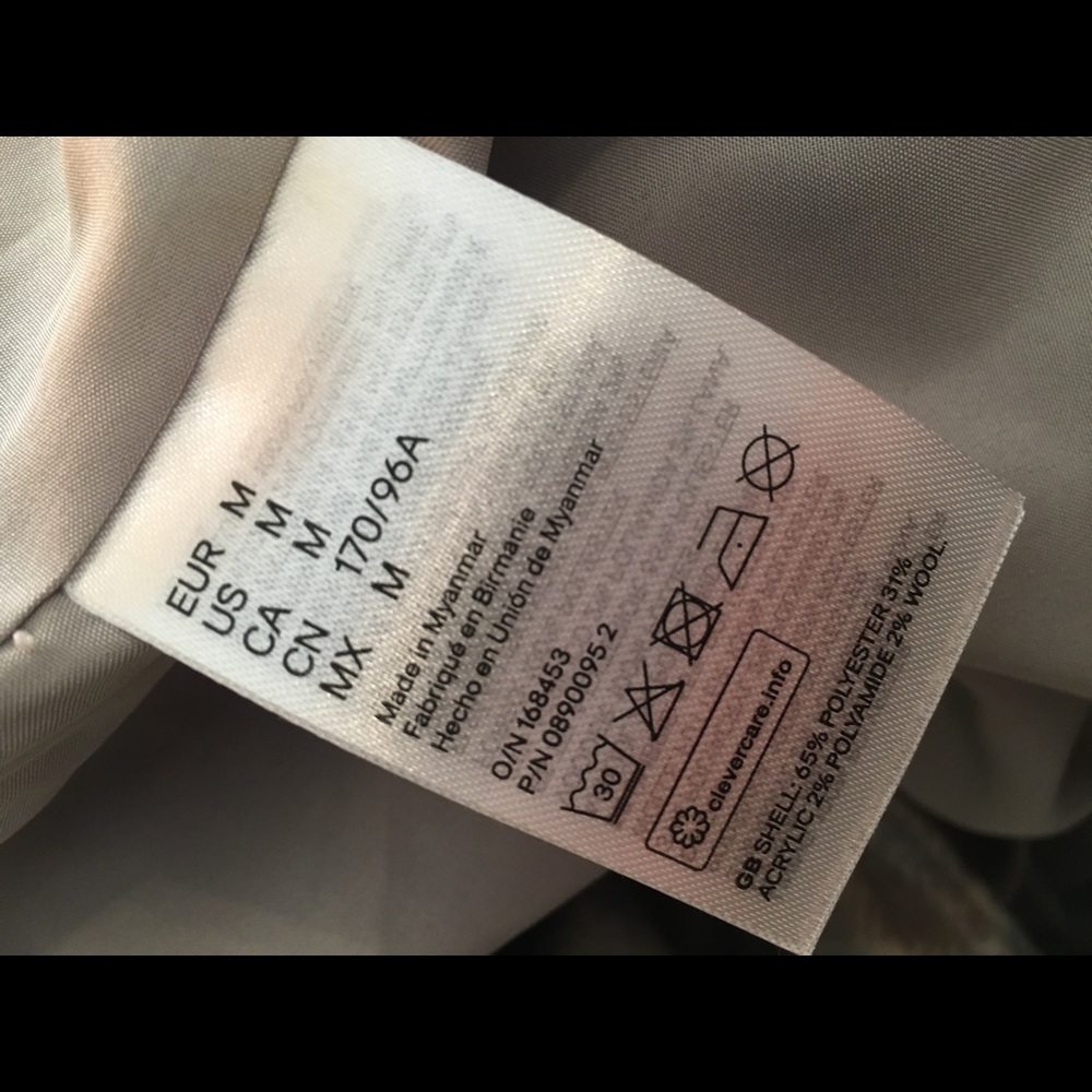H&M Tan And Gray Plaid Coat Size Medium - Picture 7 of 9